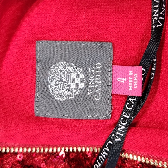 Vince Camuto Brilliant Red Sequined Dress Size 4 - Picture 6 of 10